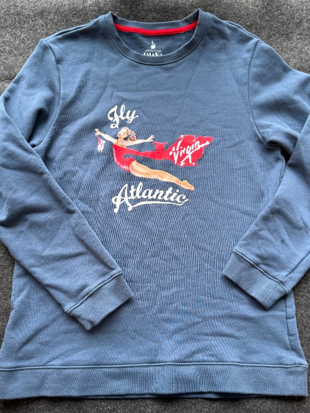 Rare Princess Diana Fly Virgin Atlantic Sweatshirt Large